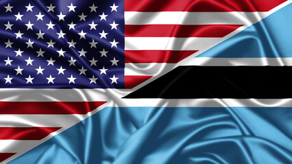 United waving flag of USA and Botswana