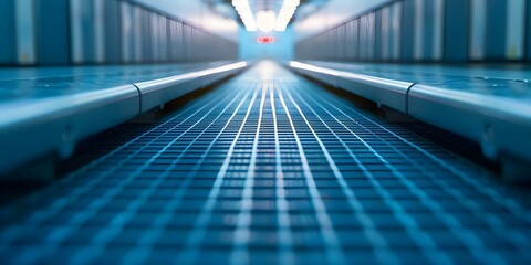 Sleek geometric visualization of efficient CNN with clean lines in cool tones. Concept Geometric Visualization, Efficient CNN, Clean Lines, Cool Tones