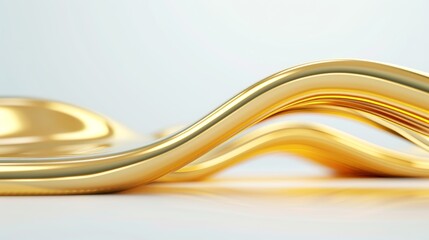 Premium gold liquid design, featuring smooth curves and shimmering highlights, ideal for banners and backdrops, focus cover all object, deep dept of field