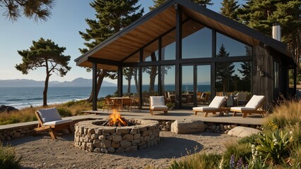 Obraz premium Scandinavian A-Frame Mountain House