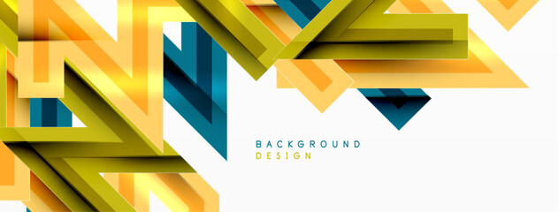 Line zig zag dynamic geometric abstract background. Colorful lines with shadow and light effects, various routes concept. Vector Illustration For Wallpaper, Banner, Background, Card