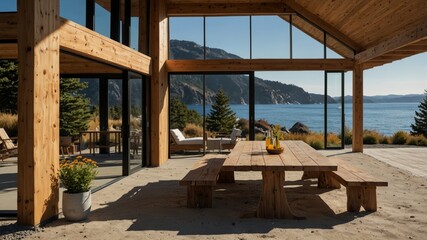 Obraz premium Scandinavian A-Frame Mountain House