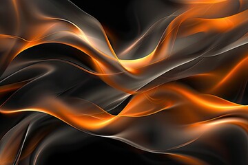 Abstract black and orange background with light and shadow play