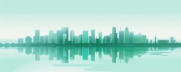 Abstract Vector Illustration, Futuristic green Urban city Landscape with Advanced Smart City Technology, de- urbanization concept, Graphic Resources, Wallpapers, Brochure, banner design, Advertising, 