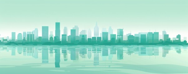 Obraz premium Abstract Vector Illustration, Futuristic green Urban city Landscape with Advanced Smart City Technology, de- urbanization concept, Graphic Resources, Wallpapers, Brochure, banner design, Advertising, 