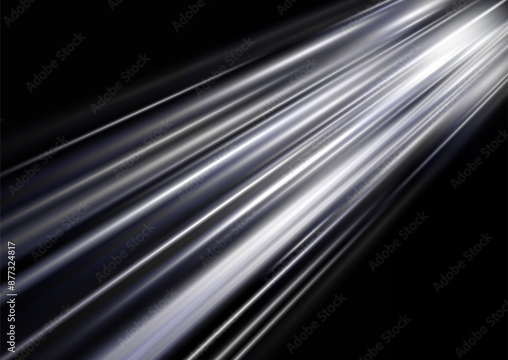 Wall mural light trail wave, fire path trace line and effect curve twirl. neon motion effect. white special eff