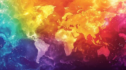 A vibrant depiction of a colorful world, blending multiple hues in a dynamic and lively composition, perfect for creative and engaging projects.