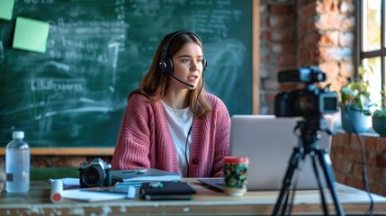 A teacher using online tools