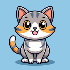 Cat vector illustration, animal isolated on white, pet silhouette, cat vector art