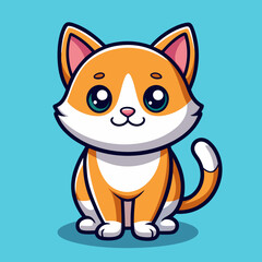 Cat vector illustration, animal isolated on white, pet silhouette, cat vector art