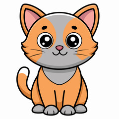 Cat vector illustration, animal isolated on white, pet silhouette, cat vector art