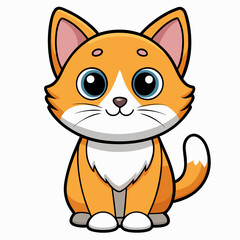 Cat vector illustration, animal isolated on white, pet silhouette, cat vector art