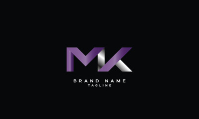 MK, KM, Abstract initial monogram letter alphabet logo design