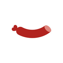 A cut piece of sausage. Isolated vector illustration on a white background.