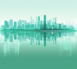 Fototapeta premium Abstract Vector Illustration, Futuristic green Urban city Landscape with Advanced Smart City Technology, de- urbanization concept, Graphic Resources, Wallpapers, Brochure, banner design, Advertising, 