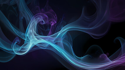 Obraz premium abstract illustration background featuring elegant and flowing smoke swirls in varying shades of blue and purple.