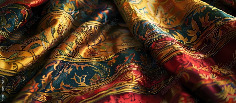 Poster close up of exquisite textiles creating a stunning background with ample copy space