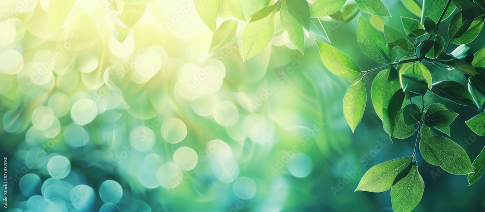 Poster soft abstract background with blurred green leaves perfect for a copy space image