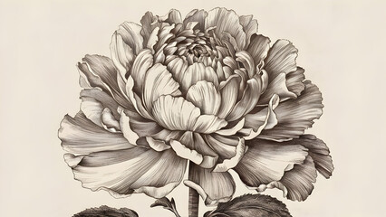 Vintage Botanical Treasure Flower Type in Full Bloom