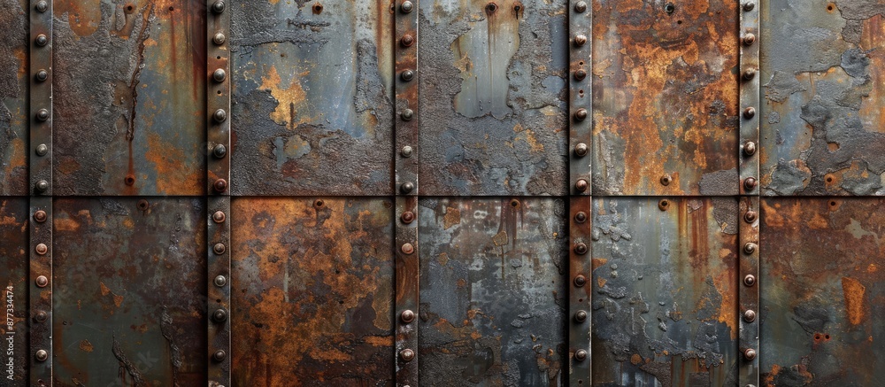 Canvas Prints Background of weathered iron creating a rusty metal wall wallpaper suitable for a copy space image