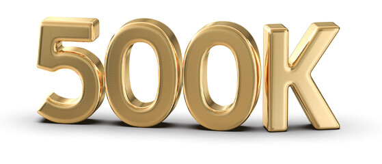 500k Followers Gold Number 3D Render