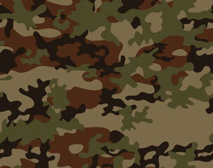 Fototapeta premium Forest camouflage pattern vector texture, seamless design for print clothing, fabric, paper