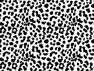 
leopard print black white pattern seamless background, animal design