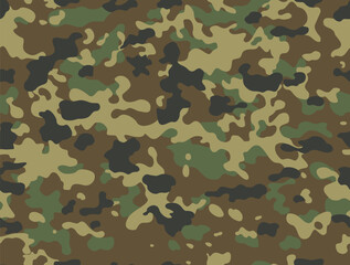 trendy camouflage pattern, classic vector background, seamless texture, army design