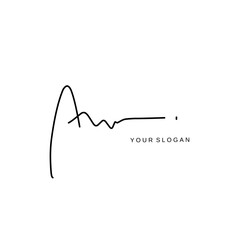 Aw Initial signature logo vector design