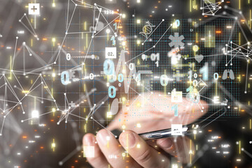 digital medical futuristic interface 3D rendering