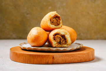 Luti Gendang is Anambas (Indonesia) island special food, make from eggs, flour, filled with grated fish.
