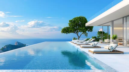 Fototapeta premium Infinity Pool with Ocean Views