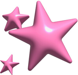 Obraz premium 3d pink stars in cute jelly pentagram