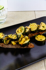Courgette tapas, zucchini on toast.