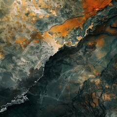 Naklejka premium Vibrant Abstract Landscape Wallpaper with Flat Design Elements, Capturing the Beauty and Essence of Nature in High-Definition AI-Generated Art.