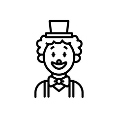 clown icon vector in line style