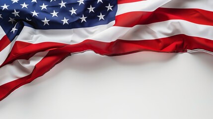 American flag in the wind, featuring stars and stripes. Perfect for patriotic themes, national holidays, and patriotic events., 4th of july holiday,Independence Day,Memorial Day