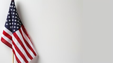 American flag on a plain white background, representing patriotism and pride. Ideal for Independence Day, Memorial Day, or patriotic themes., 4th of july holiday,Independence Day,Memorial Day