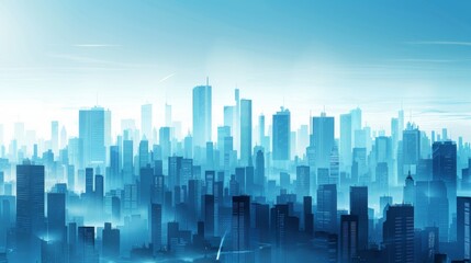 Abstract Vector Illustration, Futuristic blue Urban city Landscape with Advanced Smart City Technology, Graphic Resources, Wallpapers, Brochure, Websites, banner design, Advertising, web, background