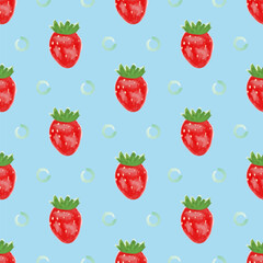 seamless pattern with strawberries