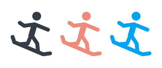 snowboarding icon set,Contains figure skating,isolated on white background