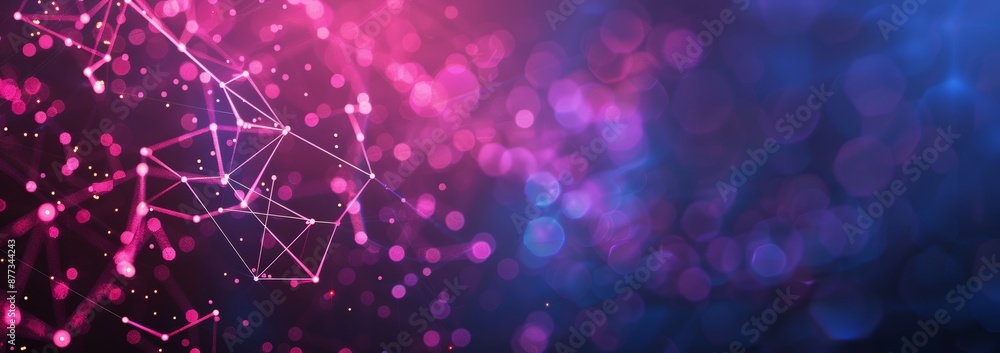 Poster an abstract background with dotted lines and dots. network connection structure for science and tech