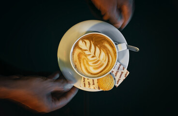 A latte is a coffee drink made with espresso and steamed milk.