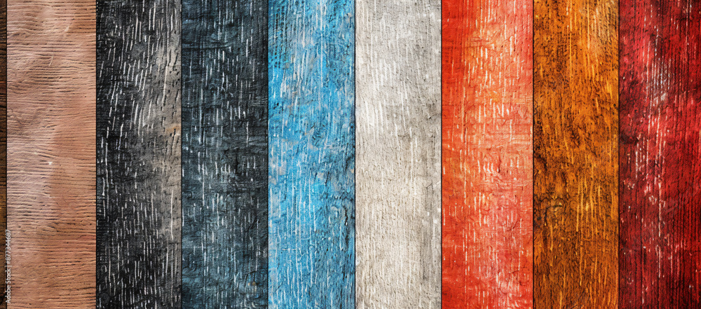 Aufkleber abstract red, blue and orange background with vertical lines of different shades of color. the patte