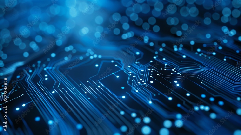 Poster background of abstract circuit loading design concept for digital technology