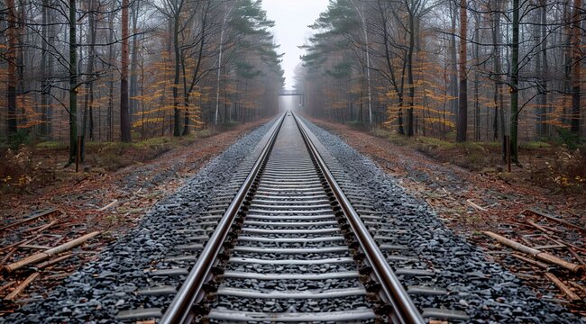 railroad tracks in autumn