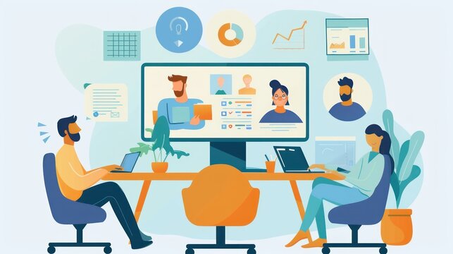 A team benefiting from remote work consulting services 