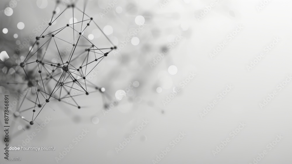Poster futuristic shape. plexus background with lines and polygonal spheres in empty space. futuristic desi