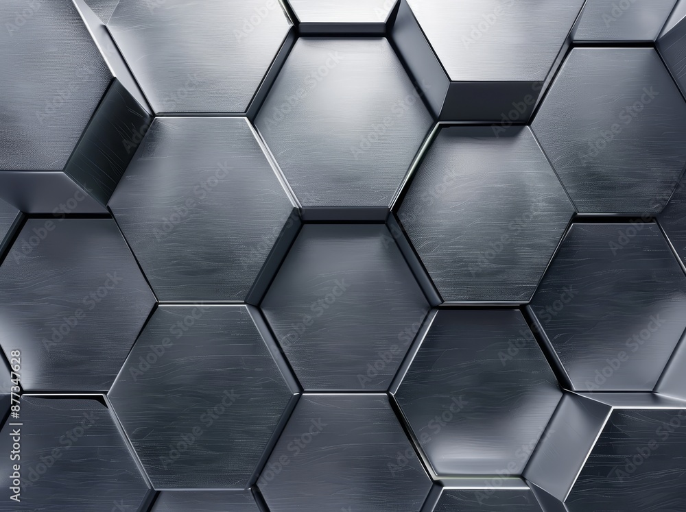 Poster an abstract 3d-rendering background with hexagons. an illustration in 3d.