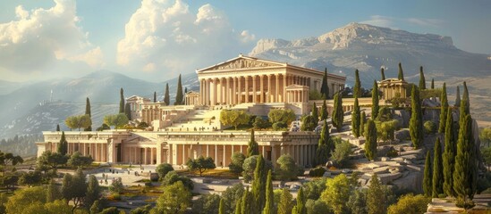 Ancient Greek Temple on a Hilltop